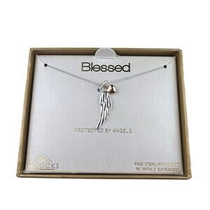 Blessed Angels LA Rocks Sterling Silver Necklace 16" New in Box NIB